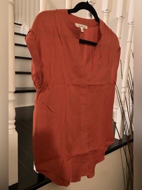 Rust Orange V-Neck Tunic